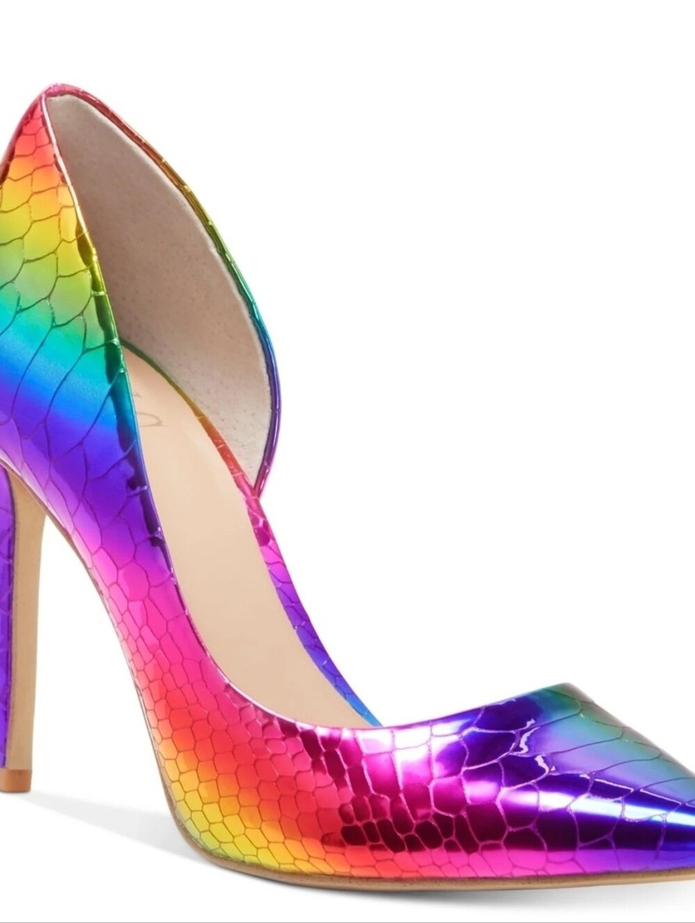 I.N.C. Women’s Size 5.5 Rainbow Metallic Snakeskin Pointed Toe Stiletto Heels